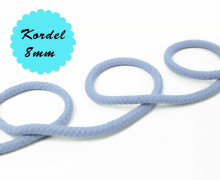 1m Hoodieband - Baumwollkordel - Uni - 8mm - Hellblau