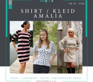 Ebook Shirt Kleid  AMALIA Gr. XS-XXXL