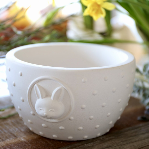 Silikon - Gießform - Dekoschale - Frühlingsdesign - Hase mit Punkten - vielfältig nutzbar