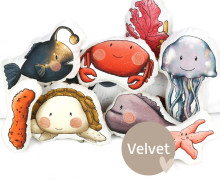 Kissenstoff - DIY - Kissen-Set - Unter dem Meer - Velvet - Angelina Borgwardt - abby and amy - Formkissen-Set