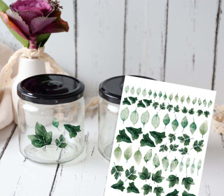 Rub-On Sticker - Green Leaves - Tante Henni Rub-Ons - vielfältig nutzbar