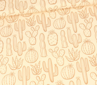 Jersey - Doodles - Kakteen - Ecru - Bio Qualität - abby and me