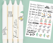 DIN A4 - Tattoofolie - Frohe Ostern - für Kerzen / Keramik