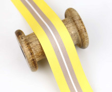 1 Meter Zierband - Dekoband - 40 mm - 2 Streifen - Gelb