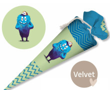 DIY-Nähset Schultüte - GESCHWISTERTÜTE - Zickzack-Muster mit Monster - Velvet - abby and amy