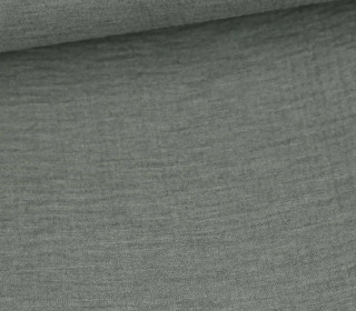 Musselin - Muslin - Double Gauze - Meliert - Uni - Altgrün
