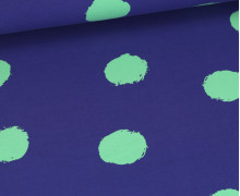 Jersey - Bedruckt - Big Dots - Cobaltblau/Mint