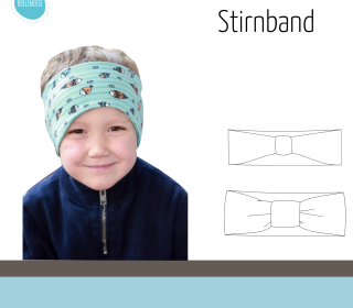 eBook - Stirnband KU 43-58 cm mit Drehung, Schleifendesign, Turbandesign, schlicht oder mit Raffung