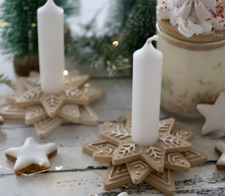 Silikon - Gießform - Stabkerzenhalter - 3-fach Form - Lebkuchensterne - stapelbar - vielfältig nutzbar