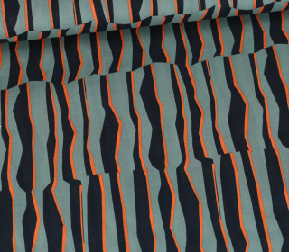 Baumwolle - Webware - Voile - Geometric - Altgrün
