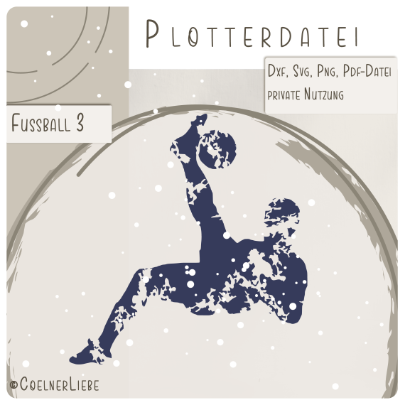Plotterdatei Fussball 3 - Fallrückzieher Spieler im Grunge-Look