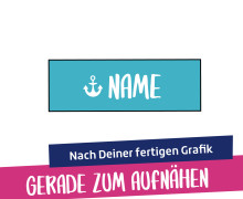 Artwork-Label "gerade zum Aufnähen"