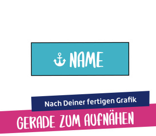 Artwork-Label "gerade zum Aufnähen"