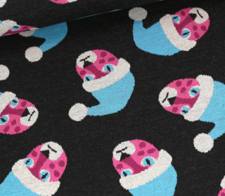 Bio-Jacquard - 6 Farb Spezial Jacquard Jersey - Wild Santa - Wild XMas 2025 - Schwarz - Hamburger Liebe