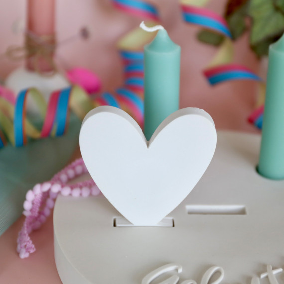 Silikon - Gießform - Herz - Geburtstagsteller Stecker - für Steckleisten - vielfältig nutzbar