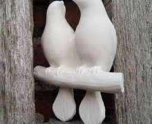 Silikon - Gießform - 2 Vögel auf einer Stange sitzend - vielfältig nutzbar
