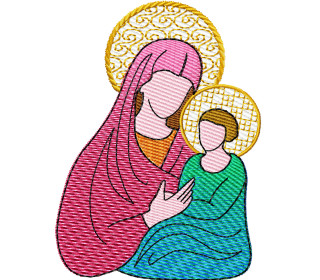 Stickdatei Mutter Kind Maria Jesus 9 x 12 cm
