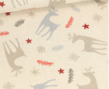 Half Panama - Baumwolle - Weihnachten - Rentiere - Natur