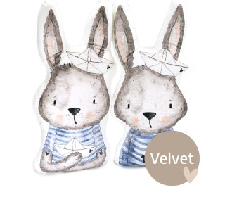 Kissenstoff - DIY - Kissen-Set - Küstenbande - Ankerhase - Velvet - Treeebird - abby and amy