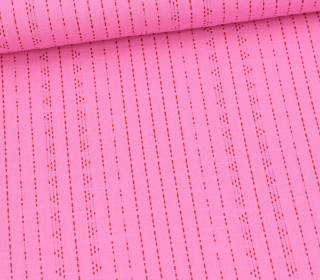 Baumwolle - Webware - Yarn Dyed - Dobby - Punkte-Streifen - Rosa