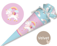 DIY-Nähset Schultüte - GESCHWISTERTÜTE - Born To Be A Unicorn - Velvet - abby and amy