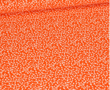 Baumwolle - Webware - Popelin - Bedruckt - Mini-Blätterzweige - Orange