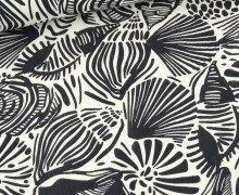 Musselin - Muslin - Double Gauze - Abstrakte Muscheln - Maritim - Schnuffeltuch - Windeltuch - Warmweiß/Schwarz