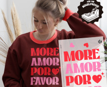 Onkel Bo's Bügelbilder - DIN A4 - More Amor Por Favor - Schriftzug - BIG