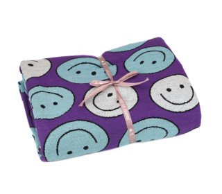 1,65m Zuschnitt - Bio-Jacquard - 4 Farb Spezial Jacquard Jersey - Smile - Choose Your Vibe - Lila - Hamburger Liebe