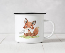 Emaille Becher - Kleine Waldentdecker Fuchs - Herbst