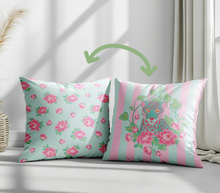 Genähtes Kissen inkl. Inlet - Leo Meets Roses - Großer Leopard - Streifen - Frida Kreativ - Mein Hanseherz