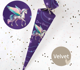 DIY-Nähset Schultüte - Alicorn Addison - Velvet - zum selber Nähen