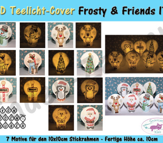 LED Teelicht-Cover Frosty & Friends 10x10 Rahmen