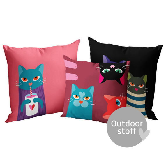 Kissenstoff - DIY - Kissen-Set - Cat Club - Hamburger Liebe - Outdoorstoff - abby and amy