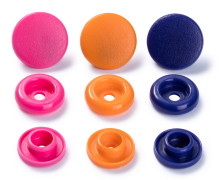 30 Color Snaps Druckknöpfe - Rund - Kunststoff - 12,4mm - Prym Love - Orange/Pink/Violett