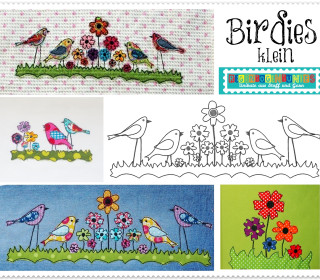 Stickdatei - BIRDIES - DOODLE - klein (10x10 und 13x18cm)