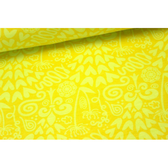 Jersey - Yolanda - Blumen - Herzen - Gelb