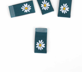 1 Label - Gänseblümchen - Petrol - KnilchArt Design