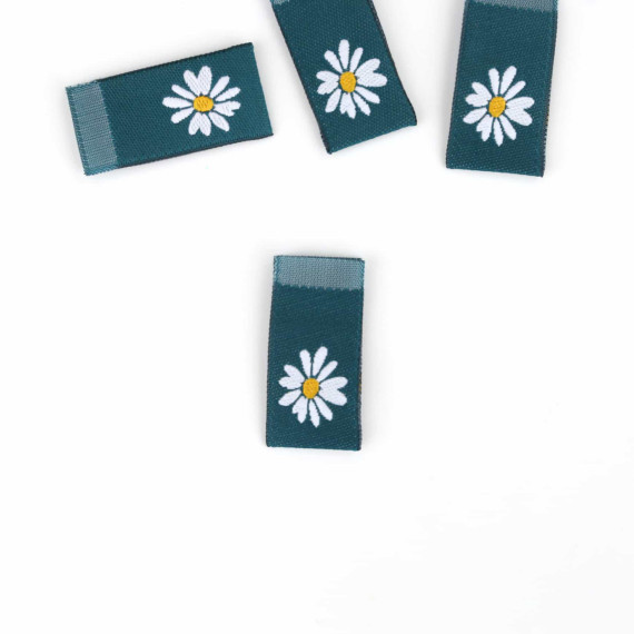 1 Label - Gänseblümchen - Petrol - KnilchArt Design