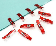 10 Stoffklammern - Quilt Clips - Groß - Rot