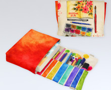 DIY-Nähset - Buch-Organizer - Malsachen to go - Aquarell - Kreativquartier - Softshell - abby and amy