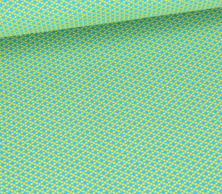 Bio-Elastic Minijacquard Jersey - 3D - Moody Knit - Choose Your Vibe - Hamburger Liebe - Minttürkis/Pastellgelb