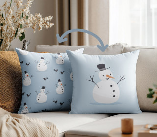Genähtes Kissen inkl. Inlet - Winterfreunde - Schneemann - Hellblau - Kathi Bondzio - Mein Hanseherz