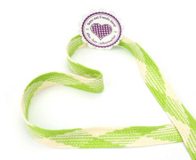 1m flache Kordel - 20mm - Hoodieband - Kapuzenband - Lime/Elfenbein