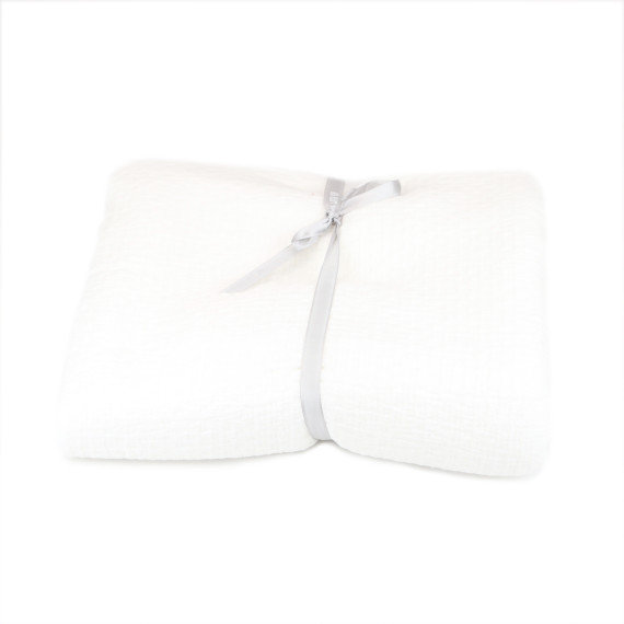 1,5m Zuschnitt - Baumwolle - Webware - Crinkle - Dobby - Uni - Warmweiß