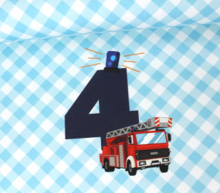 Jersey - Feuerwehr - Jahreszahl - 4 Jahre - Boys - Paneel - Hellblau - Bio-Qualität - abby and me