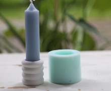 Silikon - Gießform - Mini Kerzenhalter - für Stabkerzen - bauchige Ringe - vielfältig nutzbar