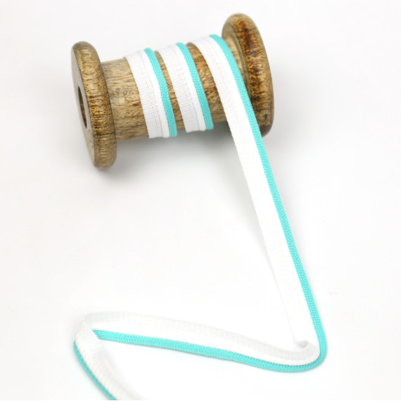 1 Meter Paspelband Duo - Doppelpaspelband - Weiß/Mint