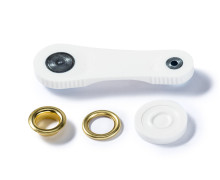 15 Ösen mit Scheiben - Eyelets  - 11mm - Prym - Gold