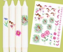 DIN A4 - Tattoofolie - Sommerwind & Blütenelfe - Adoringly Dzio - für Kerzen / Keramik